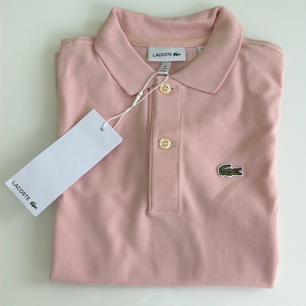 Pink lacoste children polo size 8